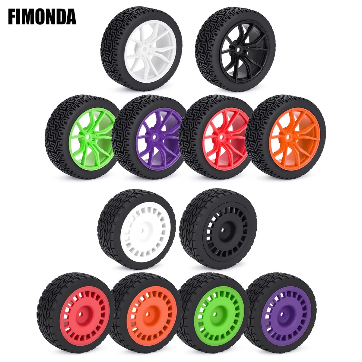 4Pcs Off Road Buggy Tires Wheel Rims 12mm Hex for 1/10 MJX 10303 Tamiya TT02 TT01 XV01 HPI HSP RedCat Kyosho RC Car Parts