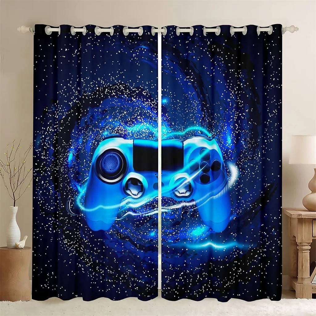 Cheap 3D Cool Children's Game Handle Curtains Game Controller Curtains 2 Panel Children's Room Bedroom Living Room Decor