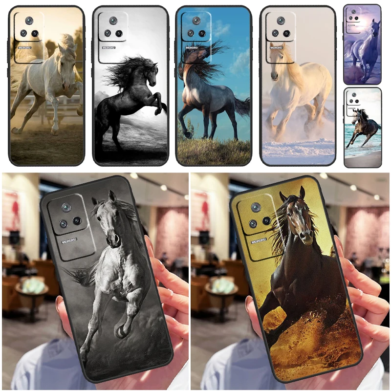 Galloping Horse Case For Xiaomi 13 12 Lite 12X 11T 12T Pro Cover For POCO F5 X5 X3 Pro X4 F4 GT F3 C40 M5s