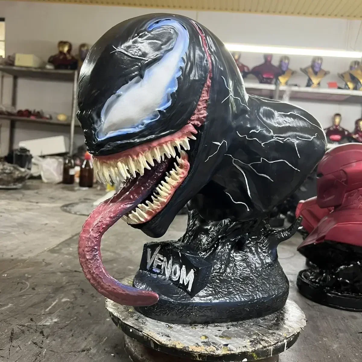 Marvel Figure Venom Gk Bust 1:1 Resin Crafts Venom Figurine Collection Decorative Tabletop Display Model Toy Figurine Kids Gift