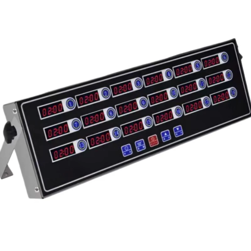 Oil-resistant stainless steel 18-channel digital kitchen timer LED display, universal voltage