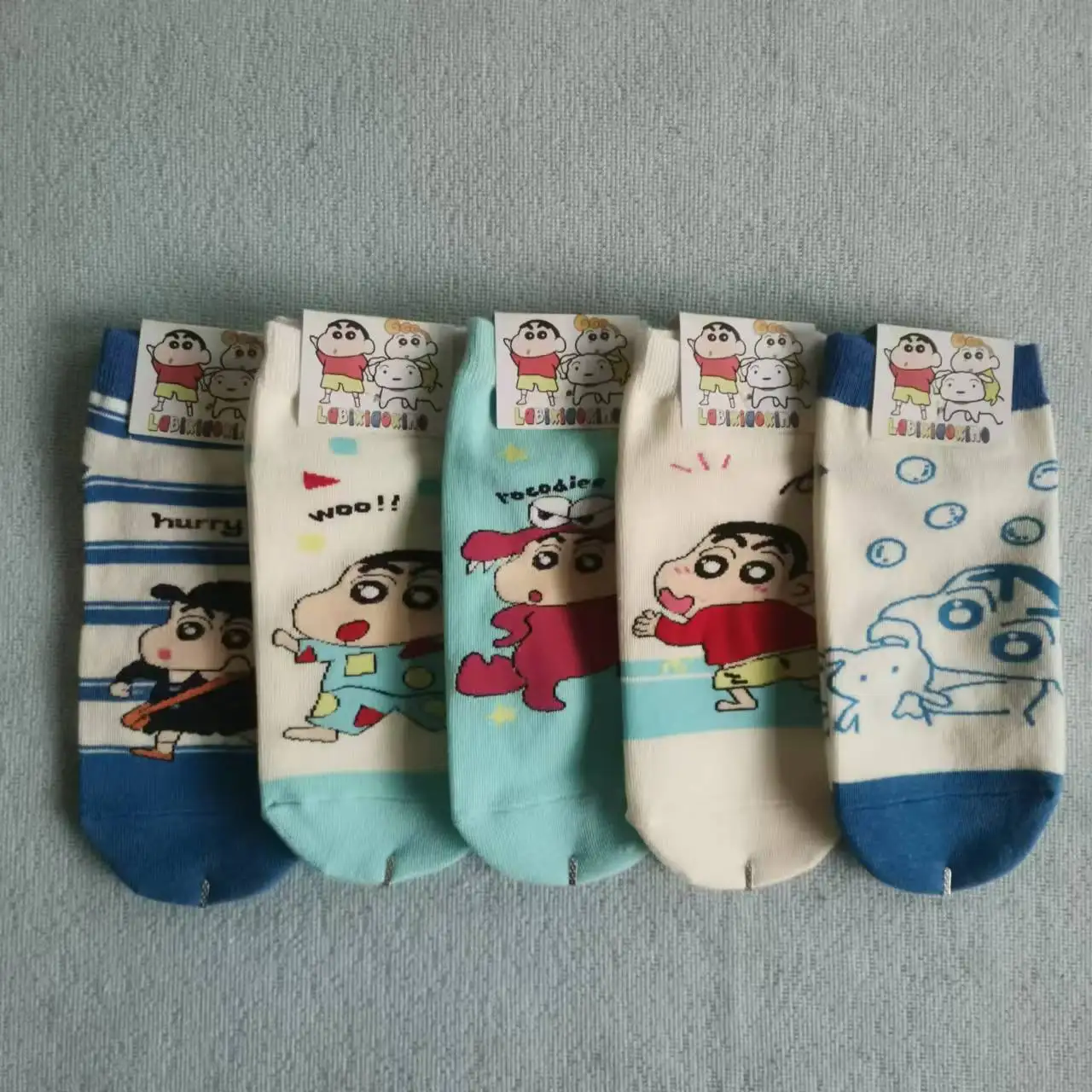 

5 Pairs Crayon Shin-chan Cute Socks Cartoon Anime Childrens Socks New Korean Version Boys and Girls Ship Socks Girls Gifts