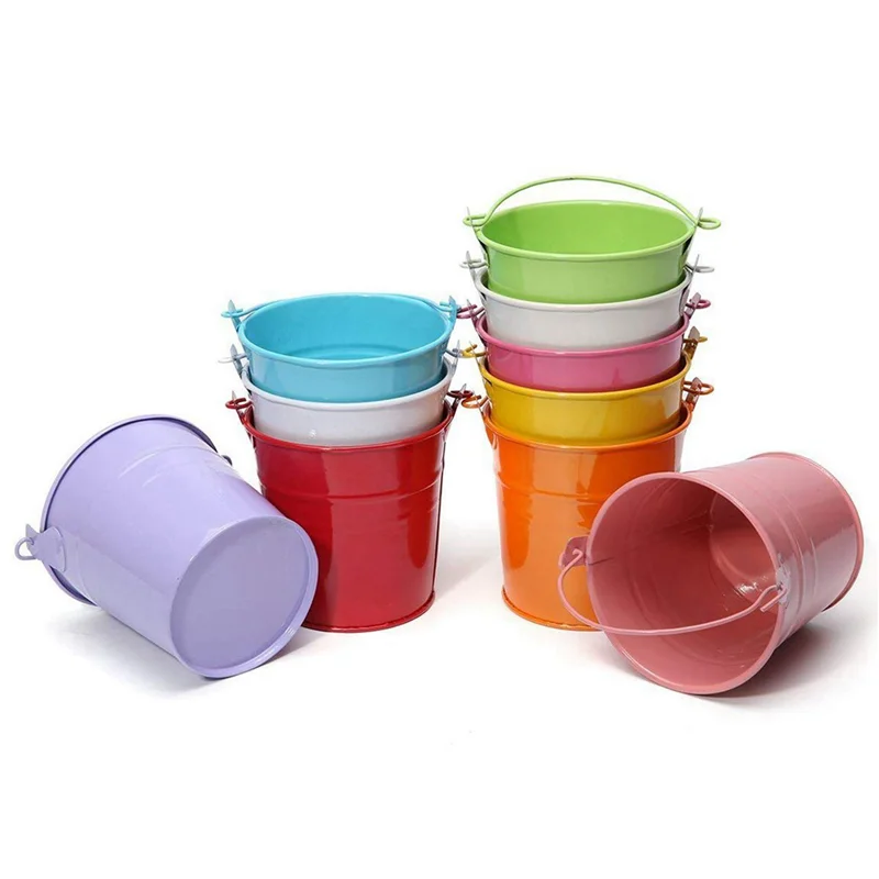 

36Pcs Planter For Flowers Mini Buckets Metal Table Decoration (Random Color)-B09B