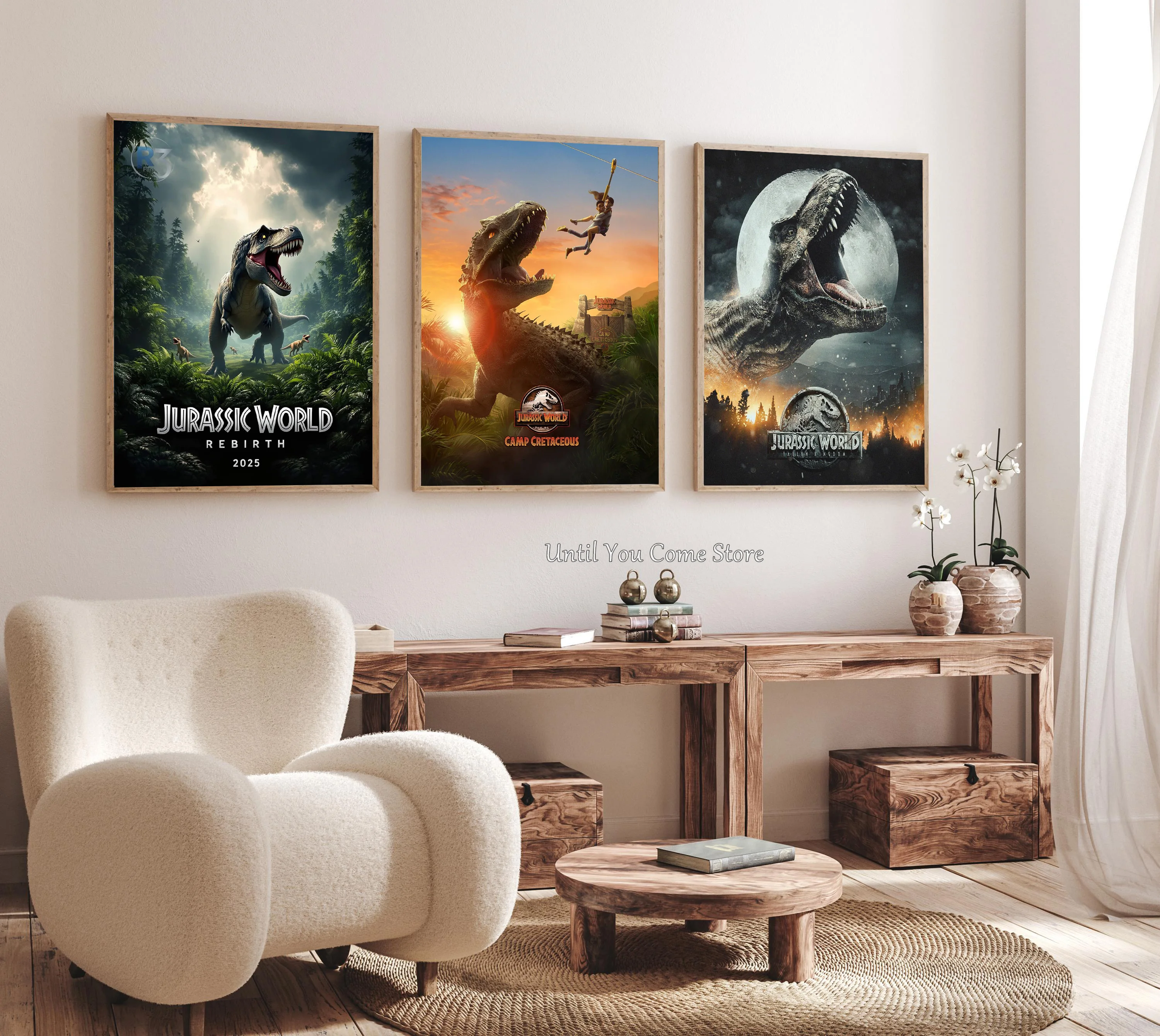 Movie Jurassic World 4‎ Series Poster Print Canvas Art Pictures Home for Living Room and Bedroom Modern Wall Decor Frameless