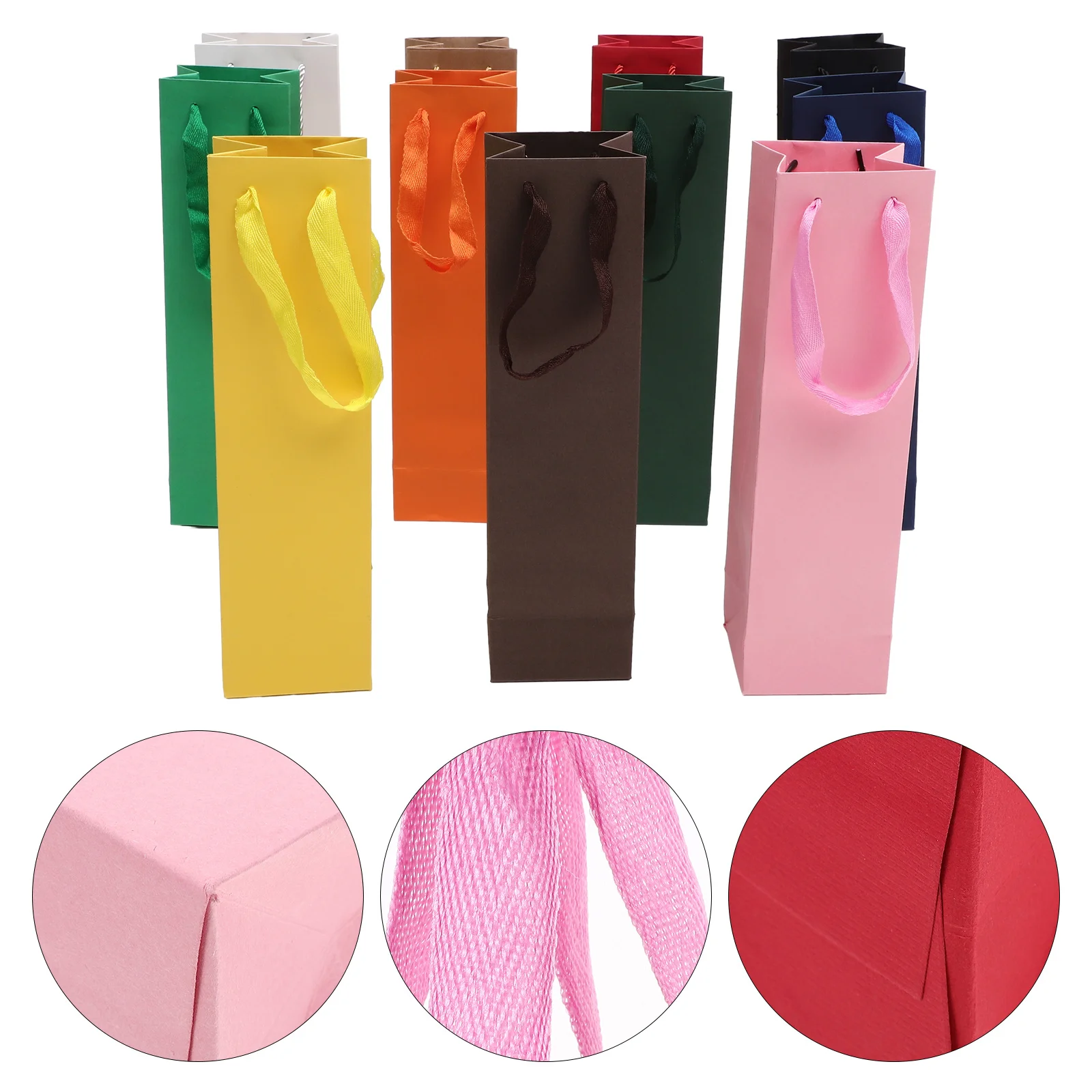 

11Pcs Wine Bottle Carrier Bags Firm Material Multiple Colors Easy Carrying Suitable for Christmas Weddings Gifts