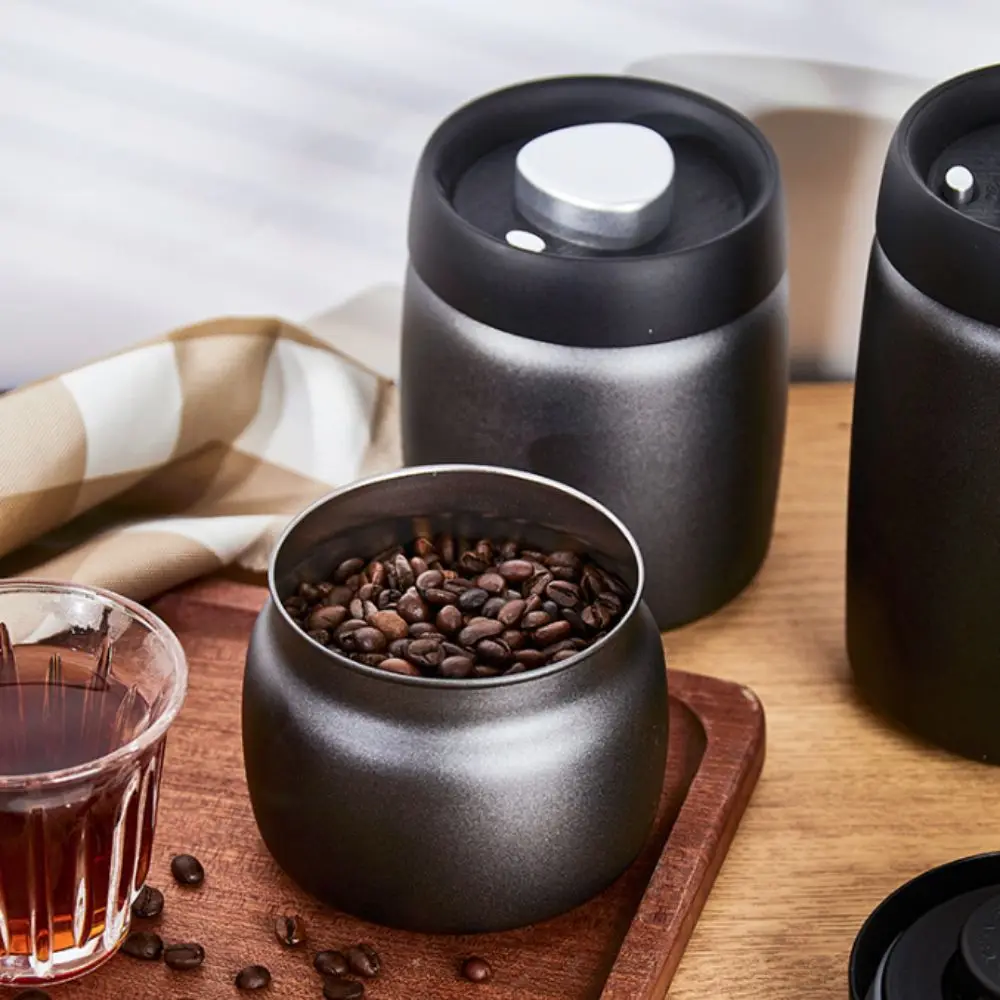 304 الفولاذ المقاوم للصدأ حبوب البن فراغ مختومة إبريق مقاوم للرطوبة محكم تخزين الشاي إبريق إبقاء القهوة الطازجة فراغ علبة #4