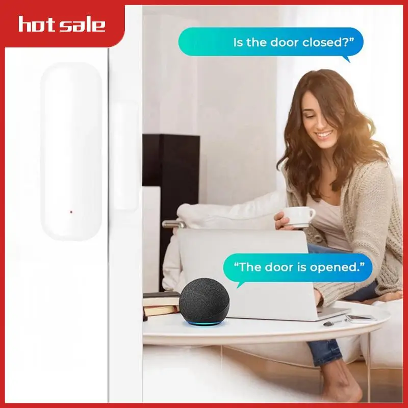 

Tuya Wifi Smart Door Magnetic Sensor Wireless Door Open Close Detectors Compatible Withalexa & Google Home White