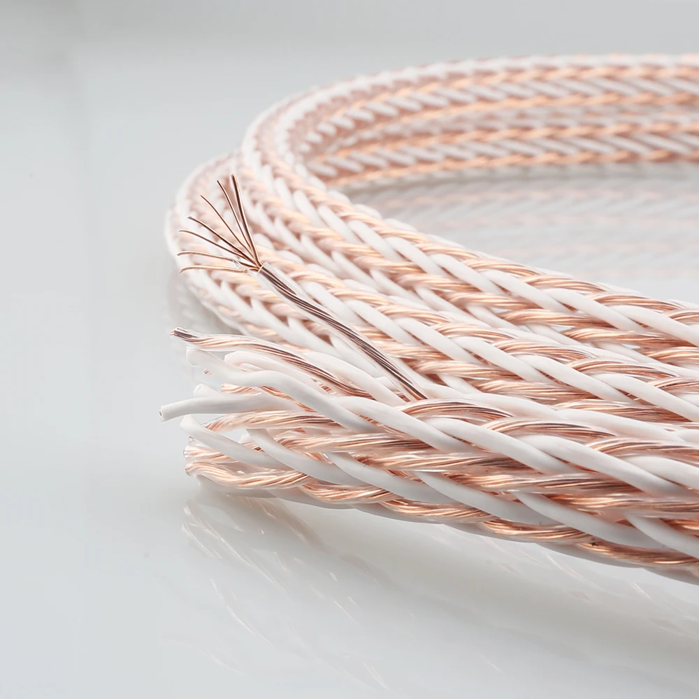 للمتر 24 النوى 12TC عالية النقاء OCC سلك المتكلم كابل سلك الطاقة لمكبر الصوت مكبر للصوت CD DVD لاعب القرص الدوار