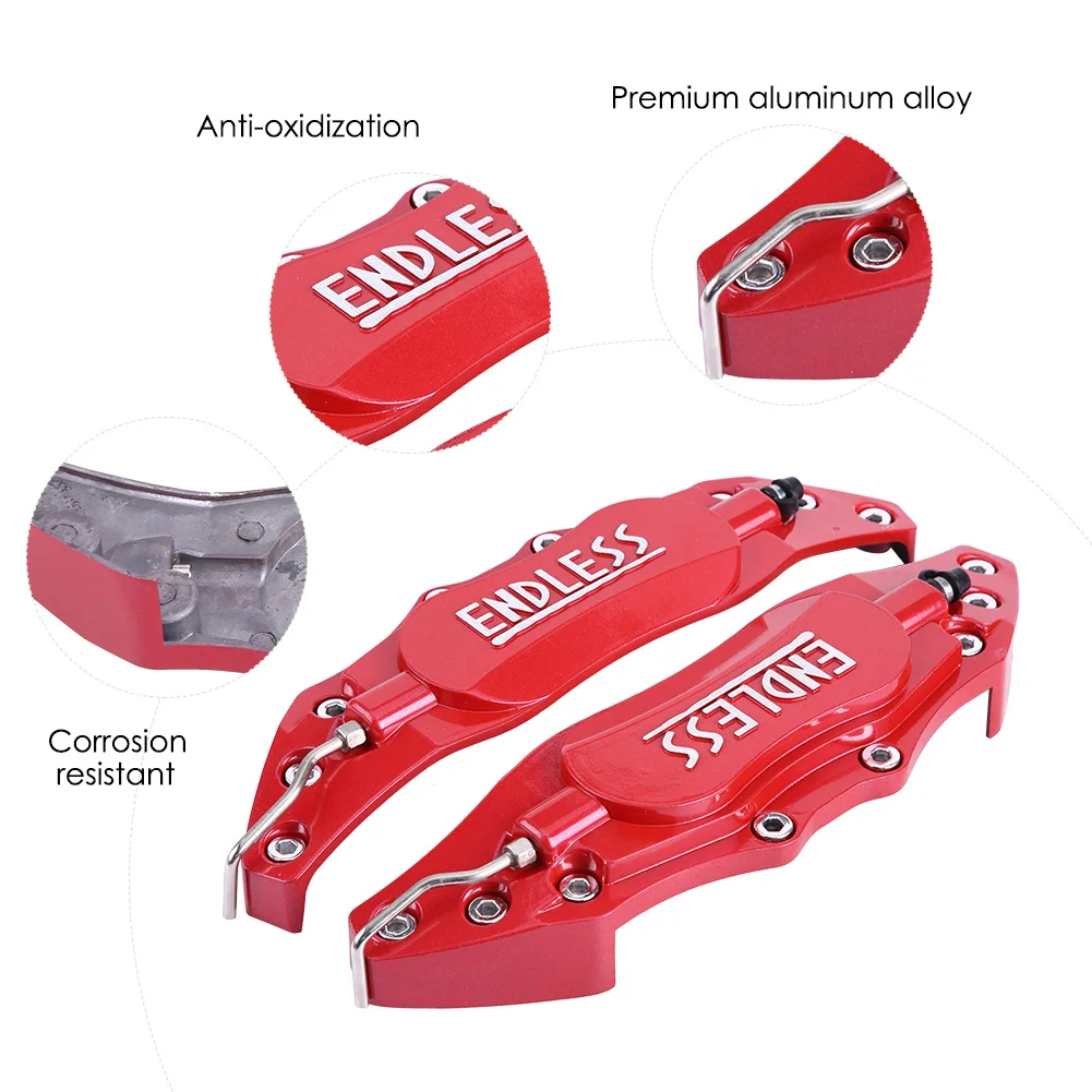 2pcs Car Brake Caliper Cover Trim Aluminum Brake Caliper Protector For 16in-17in Wheel Hub