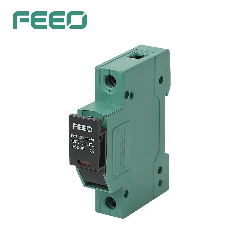 FEEO 1P Automatic CE Certificate DC Solar PV 10x38 1000VDC High Voltage Din Rail Electric Fuse Holder without light without fuse