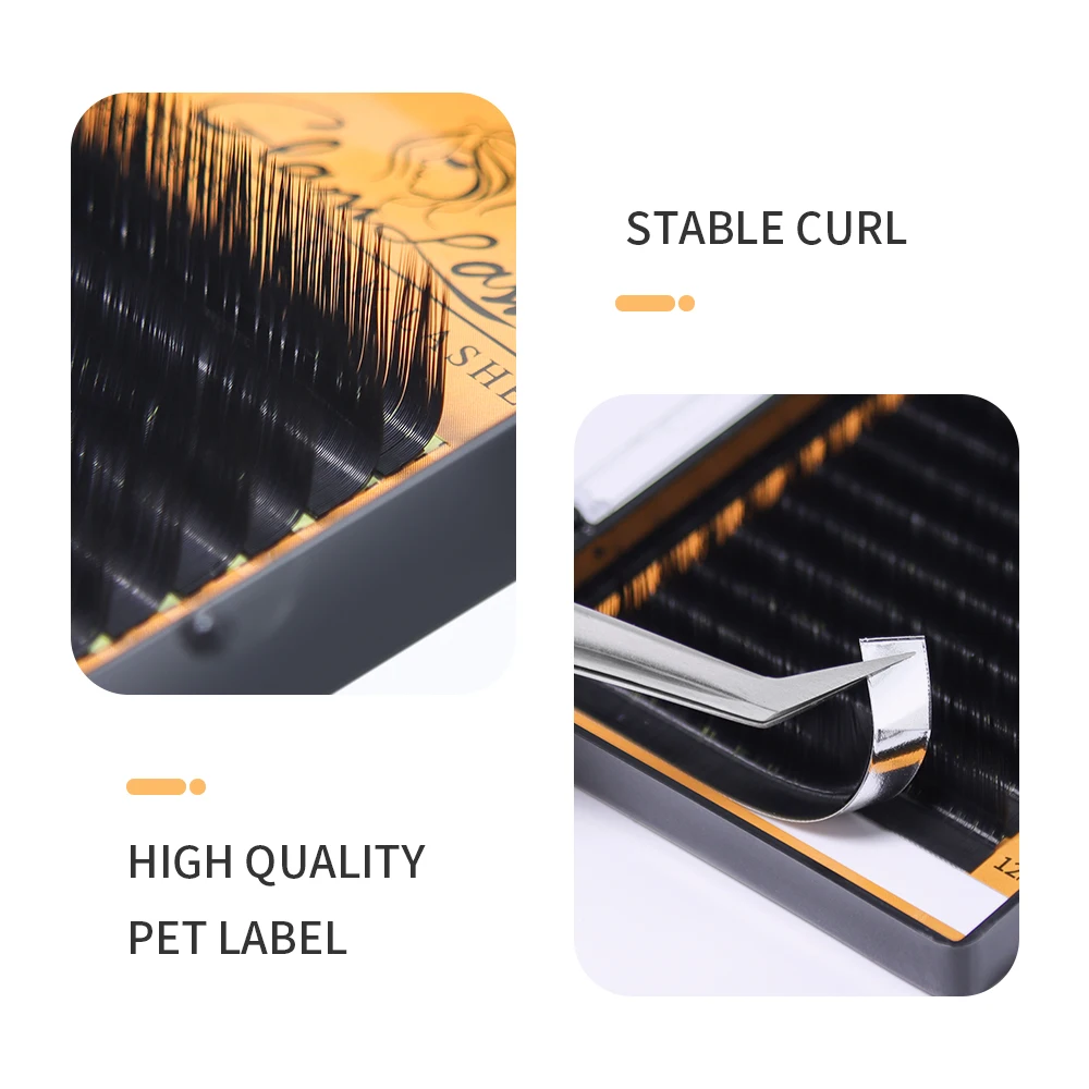 GLAMLASH L-Shape Eyelash Extension 16Rows L/LC/LD/LU/L+ Curl Individual Classic Lashes False Mink 