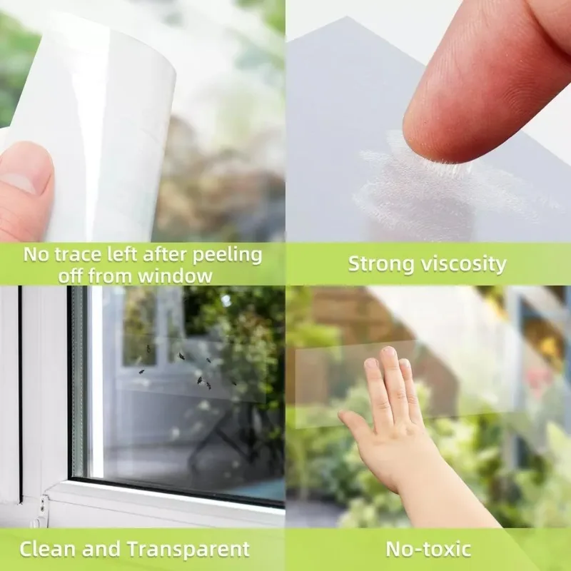 Trampas para moscas de 20 piezas para interiores, tiras adhesivas de papel, atrapasamoscas, trampa transparente para ventanas para el hogar, trampas