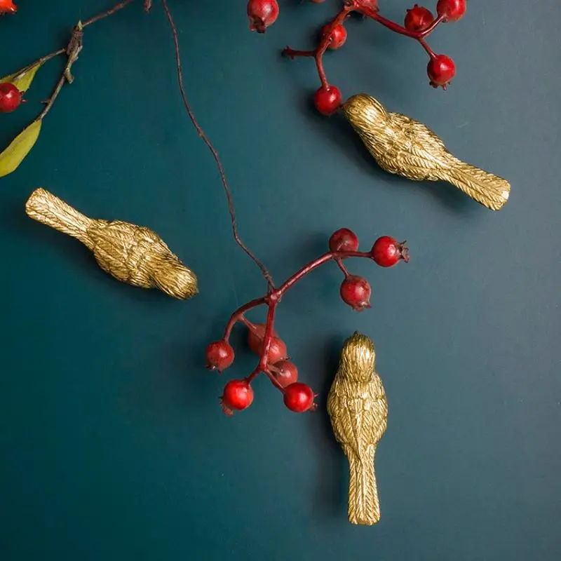 مقبض خزانة بلون نحاسي على شكل طائر عتيق - طراز أمريكي أنيق، مصنوع من النحاس للخزائن والخزائن والطاولات بجانب السرير #5