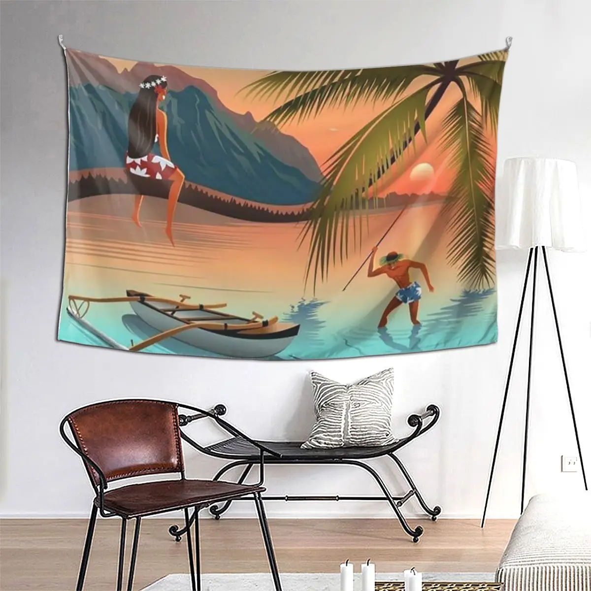

Hinano Tahiti Tapestry Hippie Wall Hanging Aesthetic Home Decor Tapestries for Living Room Bedroom Dorm Room