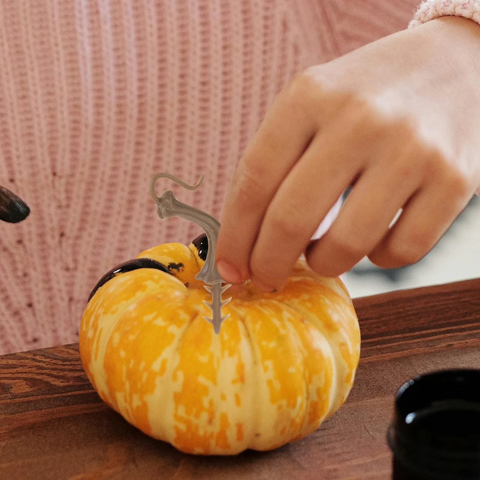 

Pumpkin Decor Stem Decoration Diy Halloween Supplies Hanging Plastic Artificial Picks
