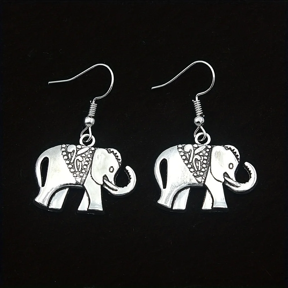 1 Pair of Earrings 1 Necklace Cute Elephant Pattern Match Daily Outfits Party Accessory Dainty Birthday Chrismas Gift For Women