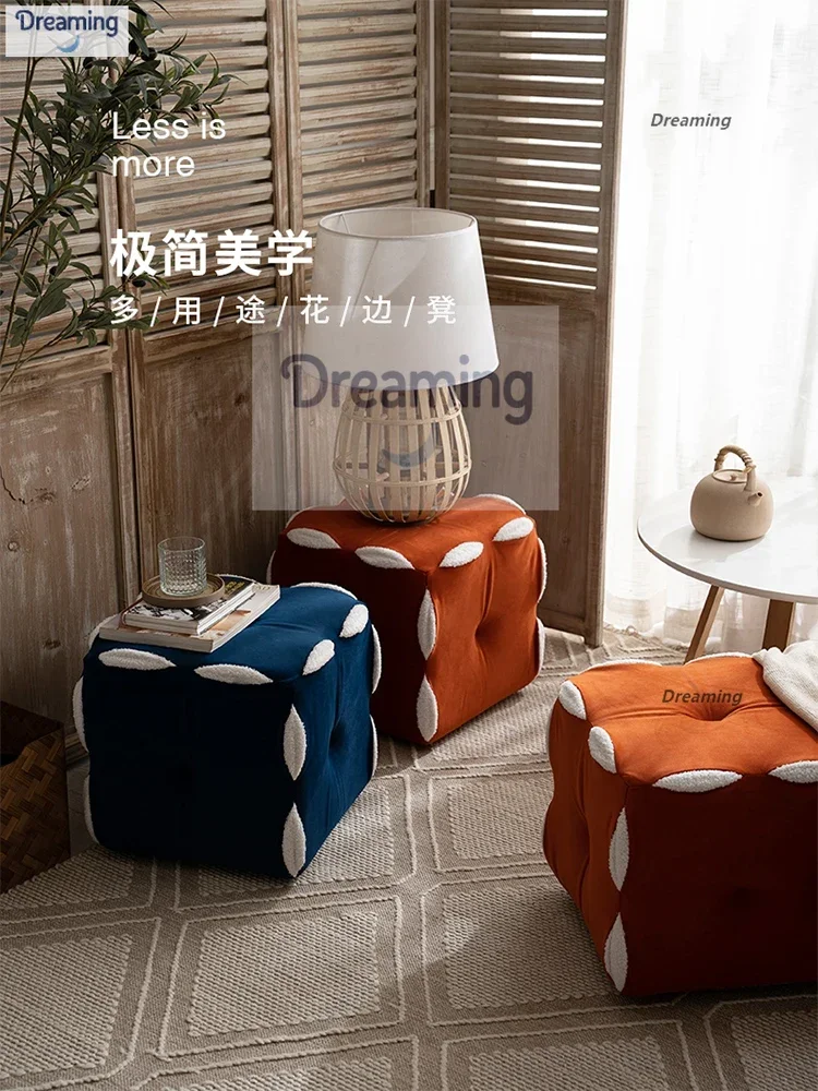 

Lazy lady lace shoe change stool door solid wood household small stool low stool coffee table living room sofa pedal makeup