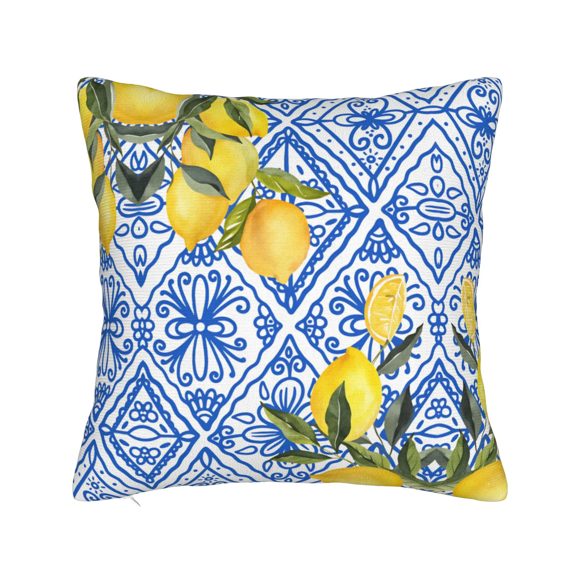 Fruit Lemon  Pillow Cover  Retro Trendy Pillow Case For Couch Sofa Bedroom Print Pillowcases Birthday Present