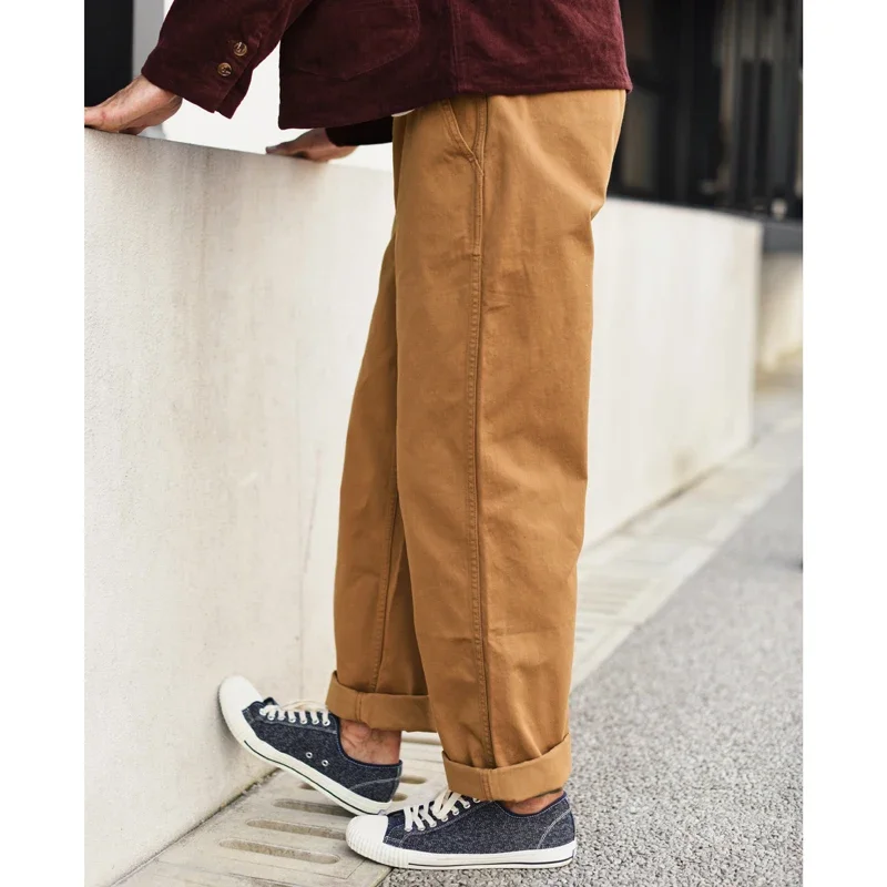 SauceZhan XX001 Chino Pants Vintage Cargo Pants Men Pants  Men Cotton Straight Pants & Capris Casual Pants 310g Thick Loose