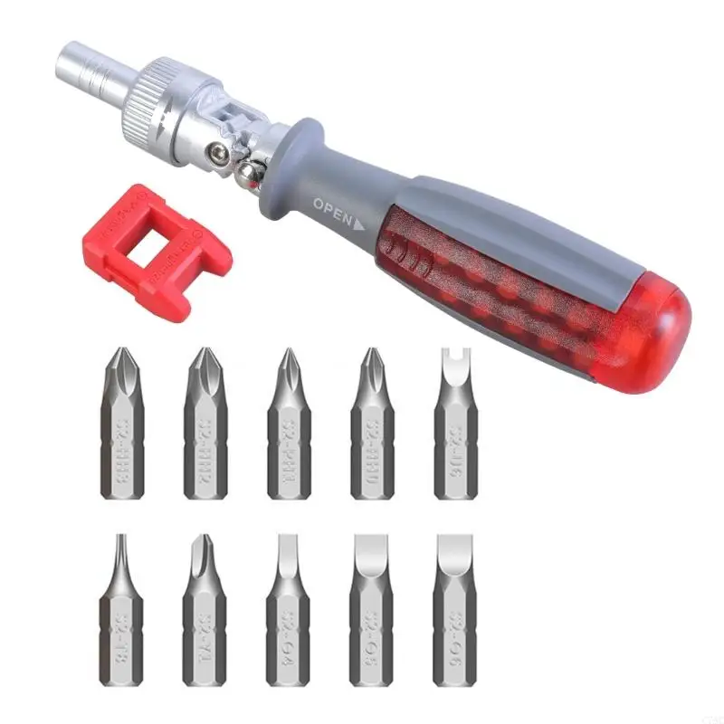 Regulowany obrót magnetyczny śrubokrętnik zapadkowy bitem do domu DIY Użyj C7AC
