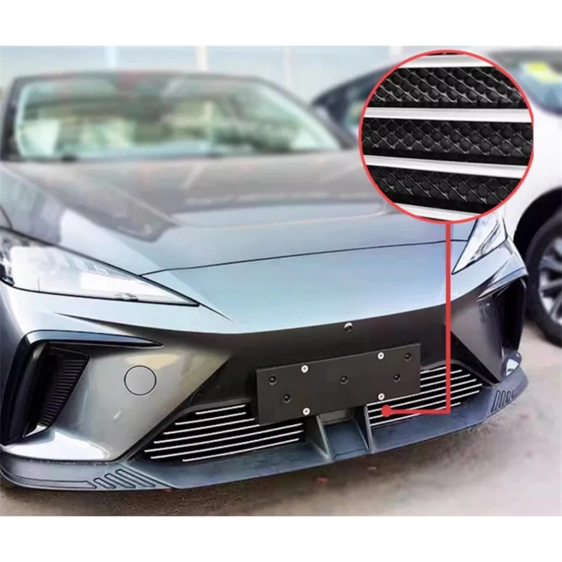 

Передний бампер из АБС, гоночная решетка для MG4 EV/2022 2023 2024, серебристый корпус автомобиля