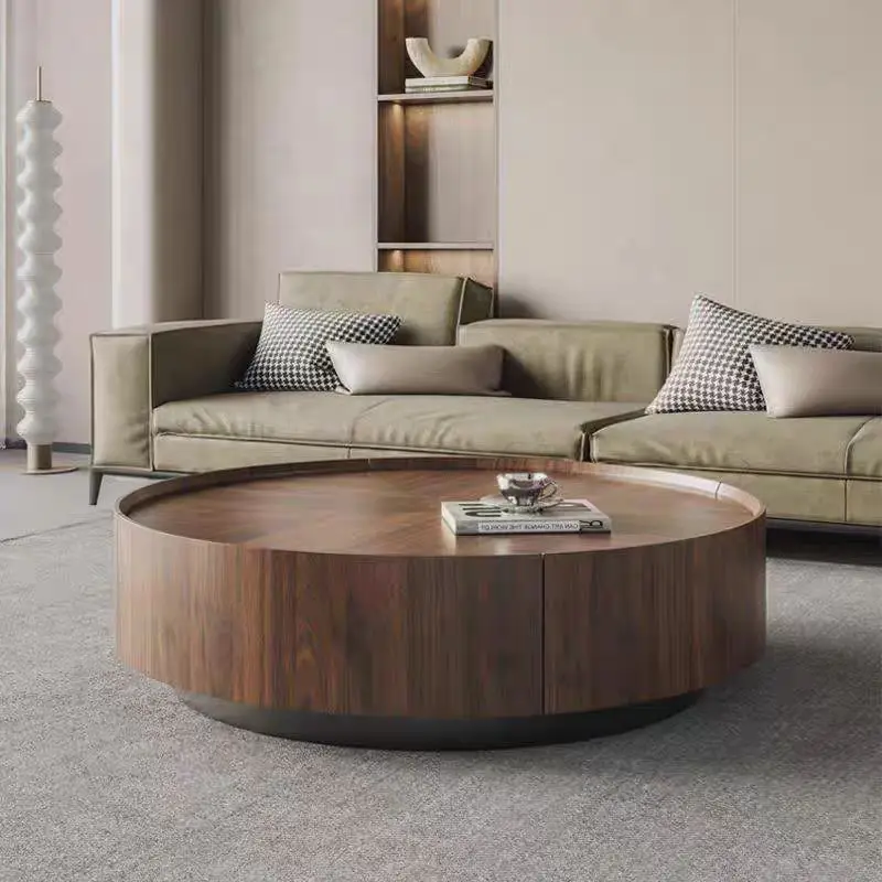 

Minimalist coffee table living room Nordic wabi-sabi wind round modern simple small apartment