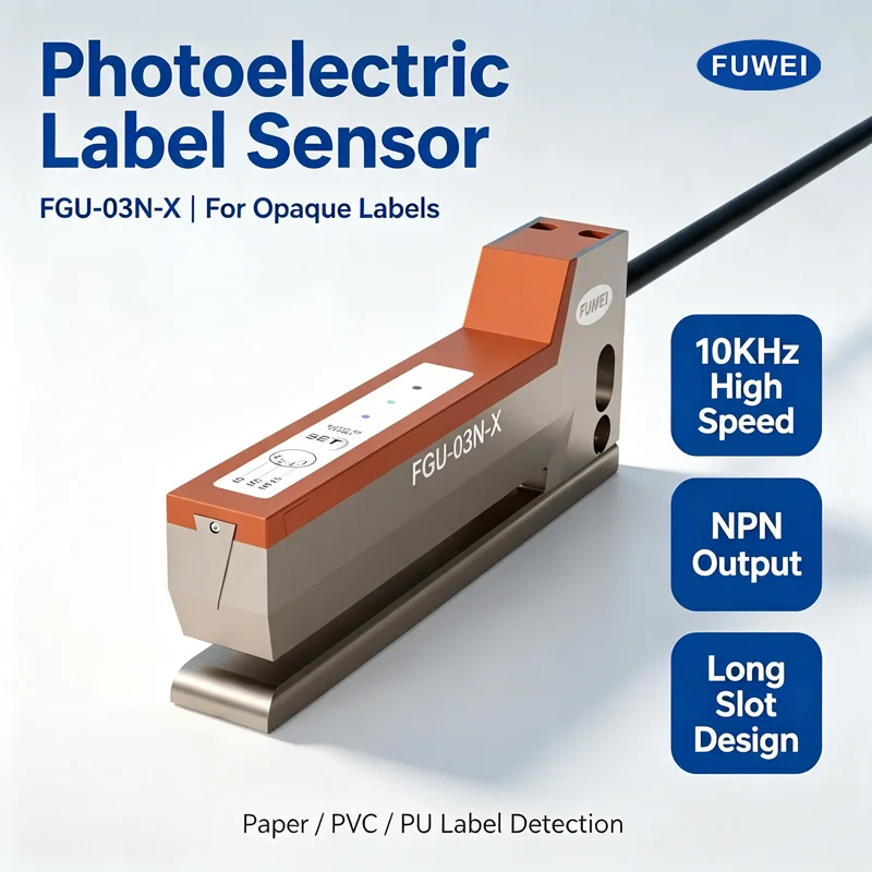 FGU-03N-X Photoelectric Label Sensor Key for Labeling Machine - 3mm Detection Slot Non-transparent Paper Adjustment