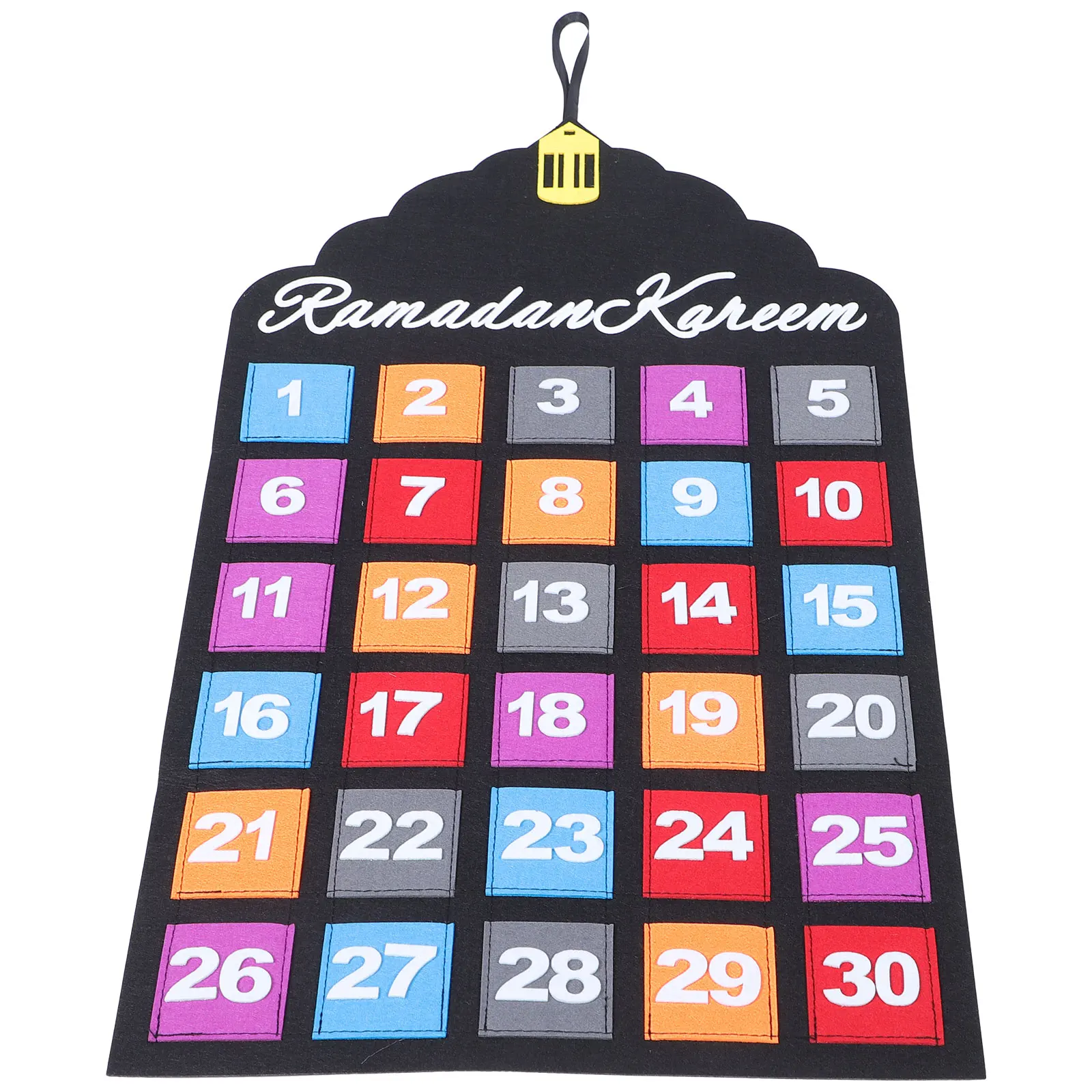 펠트 달력 이드 카운트다운 어드벤트 캘린더 장식 무바라크 테이블 장식품