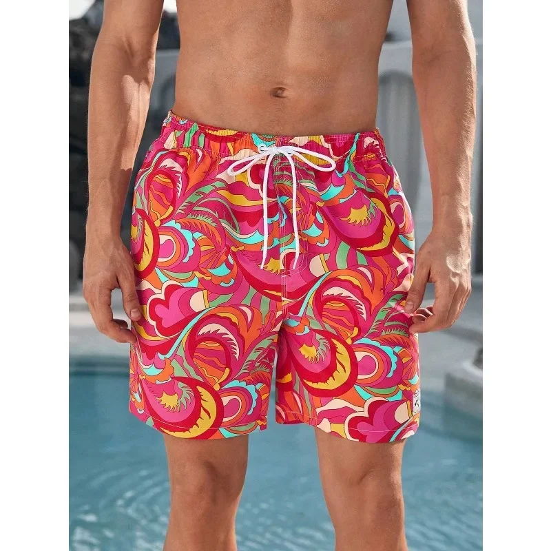 

Летние пляжные шорты с абстрактным 3D-узором, быстросохнущие повседневные спортивные шорты для активного отдыха, модные мужские шорты.