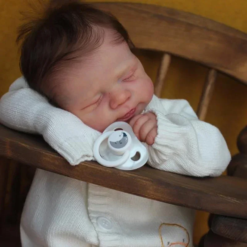 45CM Reborn Sleeping Baby Pascale Reborn Baby Doll Lifelike Soft Touch 3D Skin with Detailed Veins Look Like A Real Baby Boneca