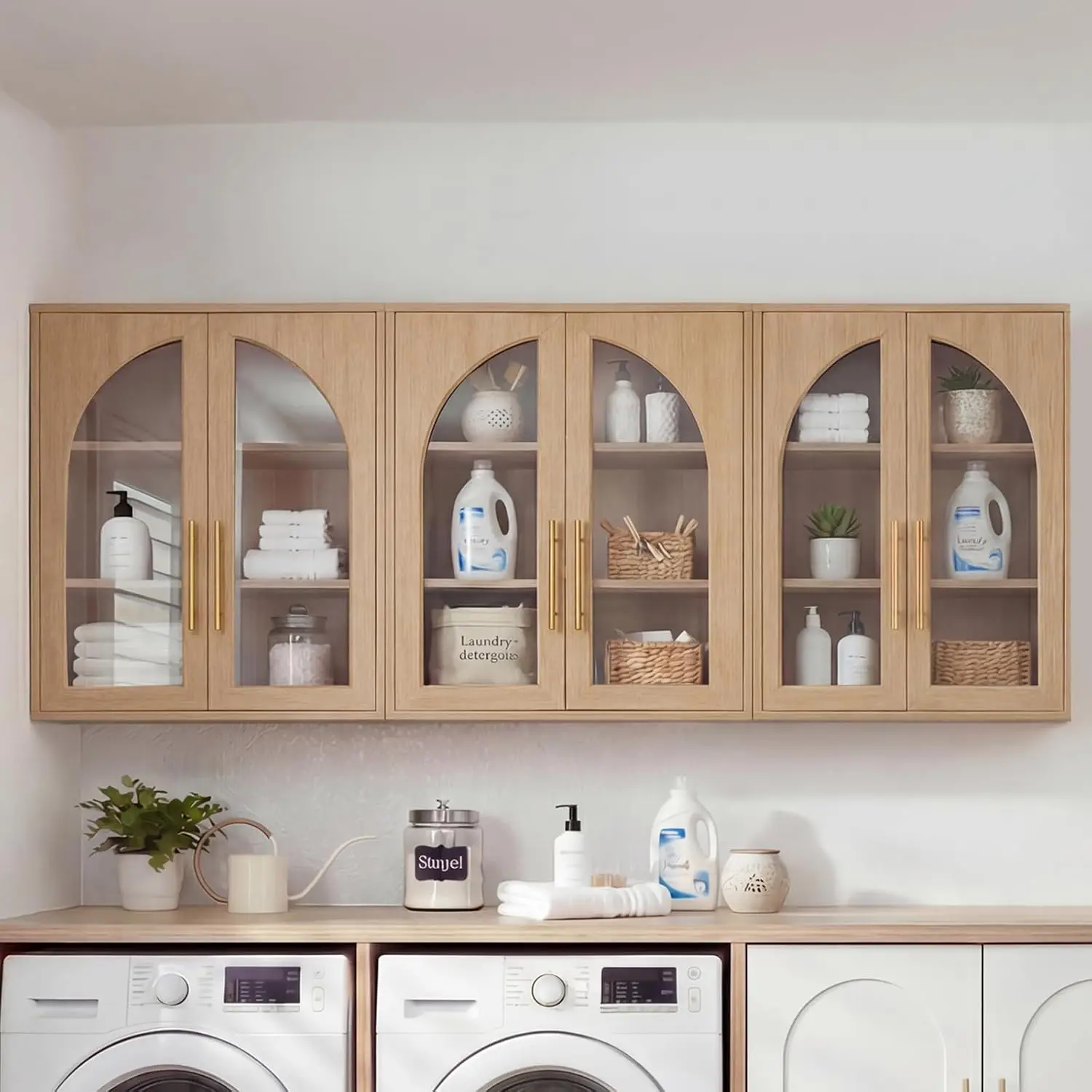 Bathroom Wall Cabinet, 23.5×31.4'' Storage Cabinet, Arched Cabinet Wall Mount with Adjustable Shelf & Glass Doors,, Customized