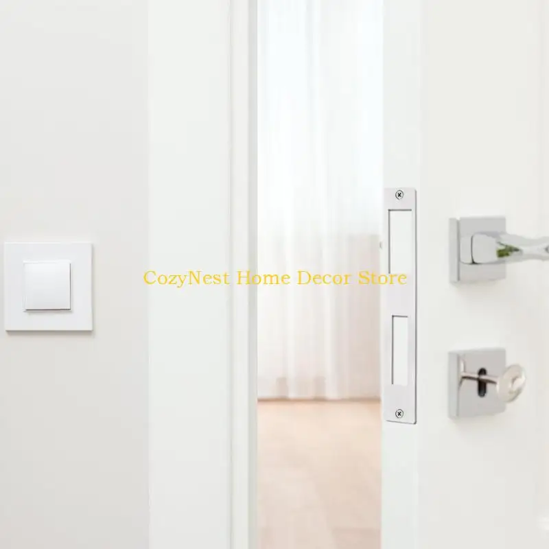 92MF Door Lock Guide Panel With 2 Rectangular Contact Openings and Round Mounting Holes, Supports Existing Door Lock Repair