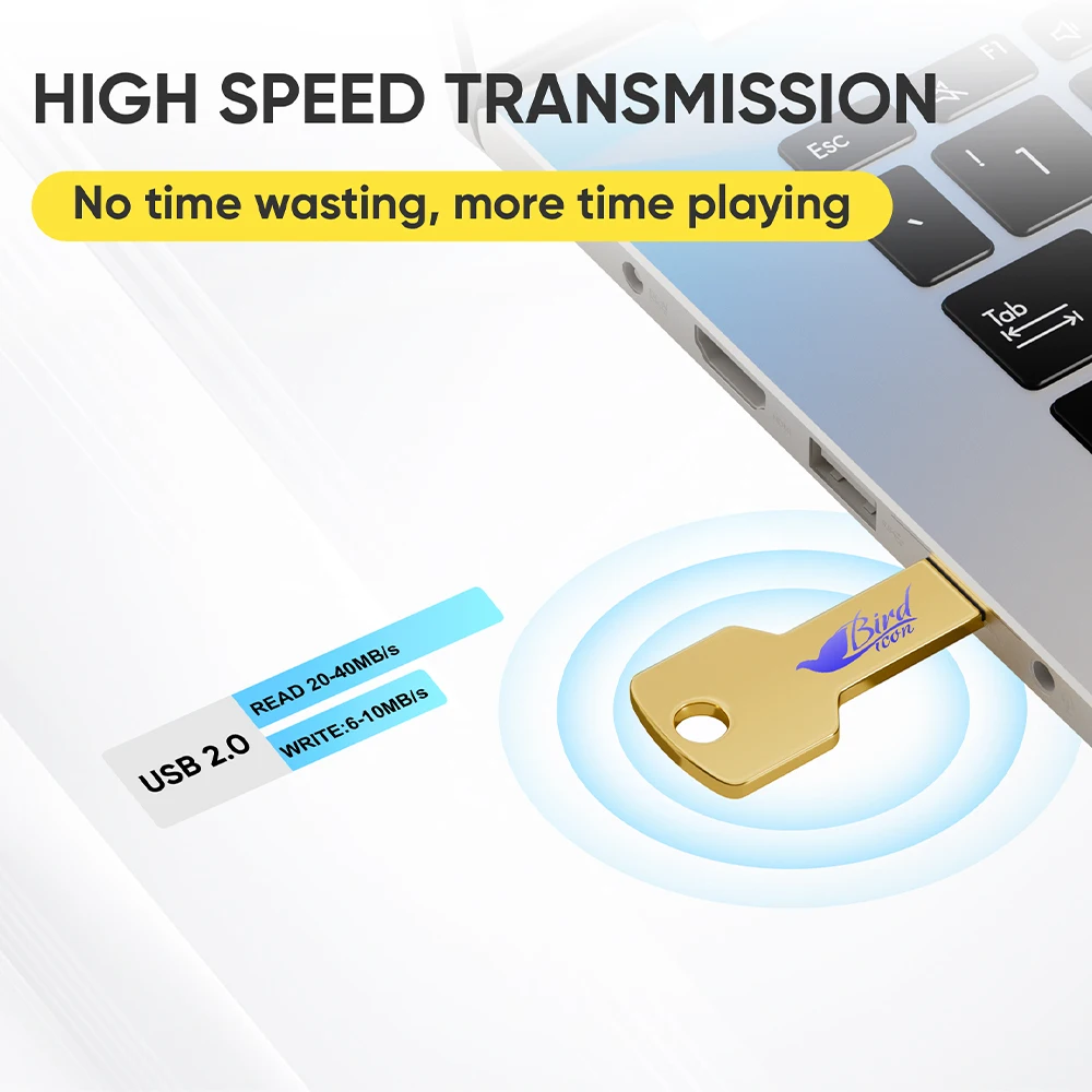 Metal Key Pen Drive 128GB Free Custom Logo USB Flash Drive 64GB Color Printing Memory Stick Creative Business Gift Pendrive 32GB