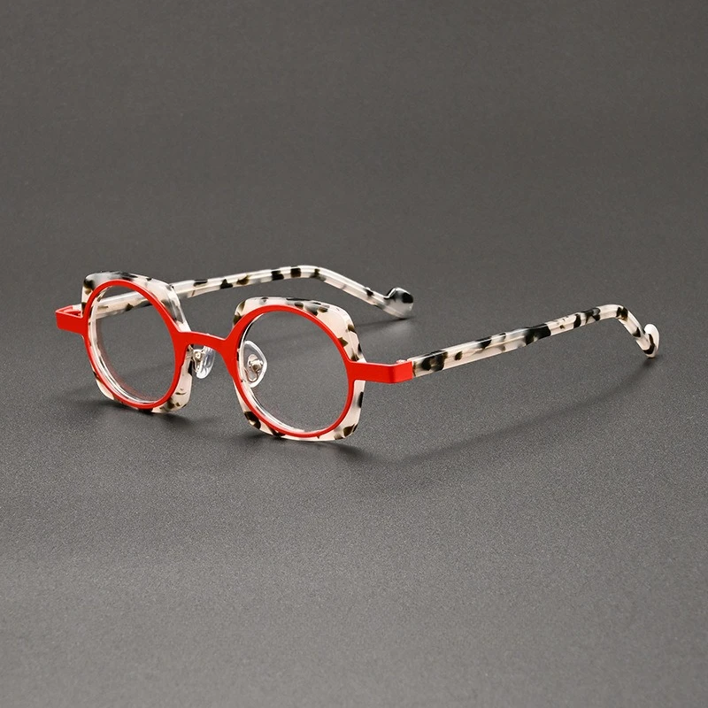 

2026 Fashion Acetate Metal Spliced Glasses Frame Men Optical Prescription Eyeglass Women Myopia Reading Anti-blue Light Eyewear