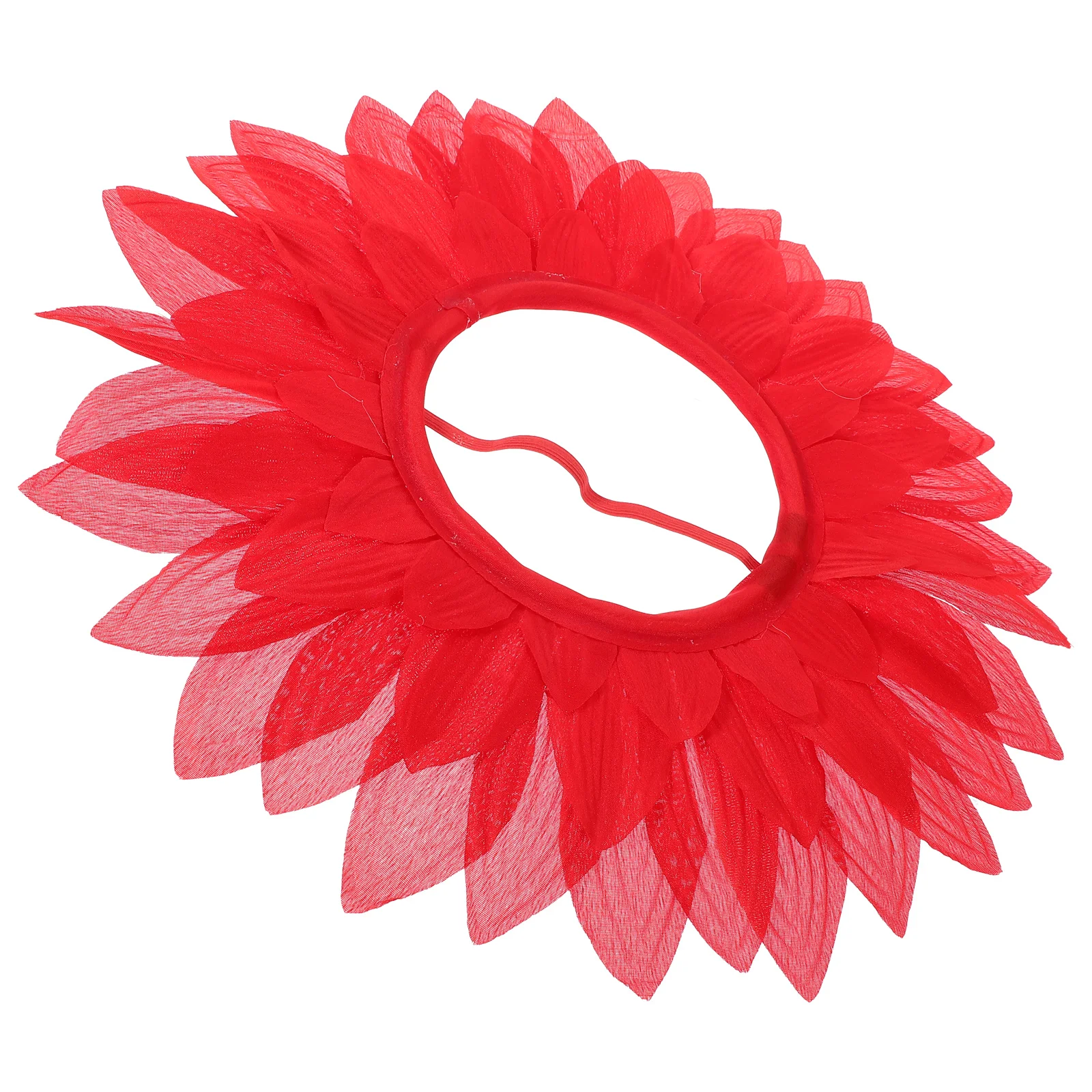

Red Flower Headband Sunflower Headwear Costume Clothing Silk Hood for Stage Headpiece Performance Child