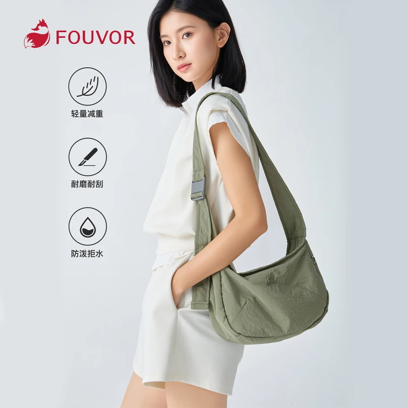 Fouvor حقيبة كروس نسائية بجيوب متعددة خفيفة الوزن ومريحة أساسيات السفر حقيبة كتف للتنقل غير رسمية 3059-10