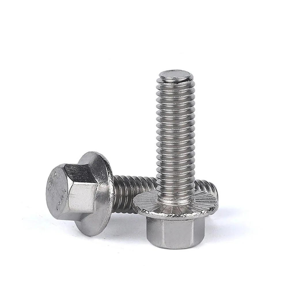 External Hex Washer Head Bolt M5 M6 M8 M10 M12 GB5789 304 A2-70 Stainless Steel Hexagon Head with Serrated Flange Cap Screw