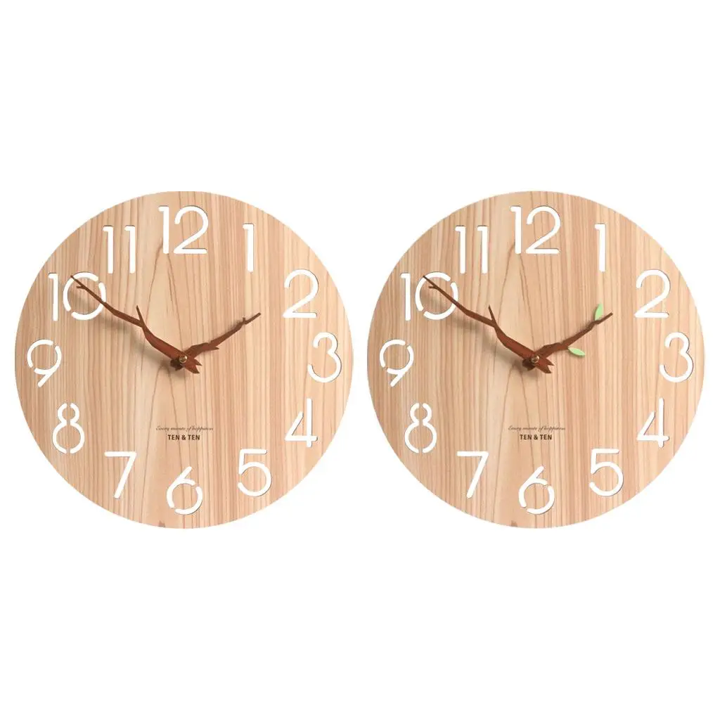 

12inch Large Wooden Wall Clock Wall Hanging Clocks Bedroom Office Decorative