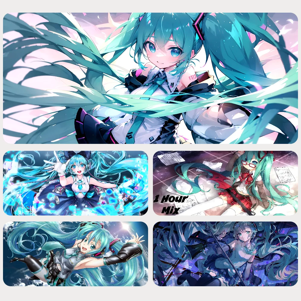 H-Hatsune M-Miku Mousepad  Mouse Mat Desk Mat With Pad Gaming Accessories Prime Gaming XXL Keyboard Pad Padding Mat