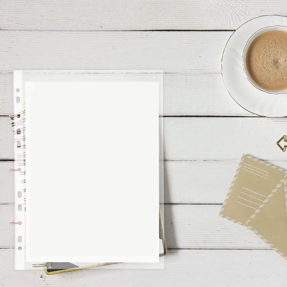 

100 шт. прозрачных пакетов-вкладышей формата А4 для документов, фотографий, рецептов, сертификатов, для школы и офиса, из прочного пластика