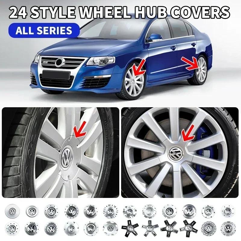

4pcs Car Logo Wheel Center Cap Hub Covers Badge for Volkswagen VW 3B0601149 1J0601149B C546K164 3B601149 C1043K154 3BD601149C