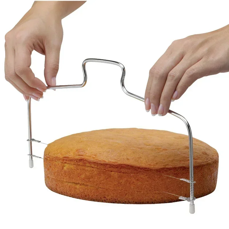 1pc Adjustable Wire Cake Slicer Stainless Steel Cake Cutter Leveler Single Double Line Cake Bread Divider Baking Pastry Tools