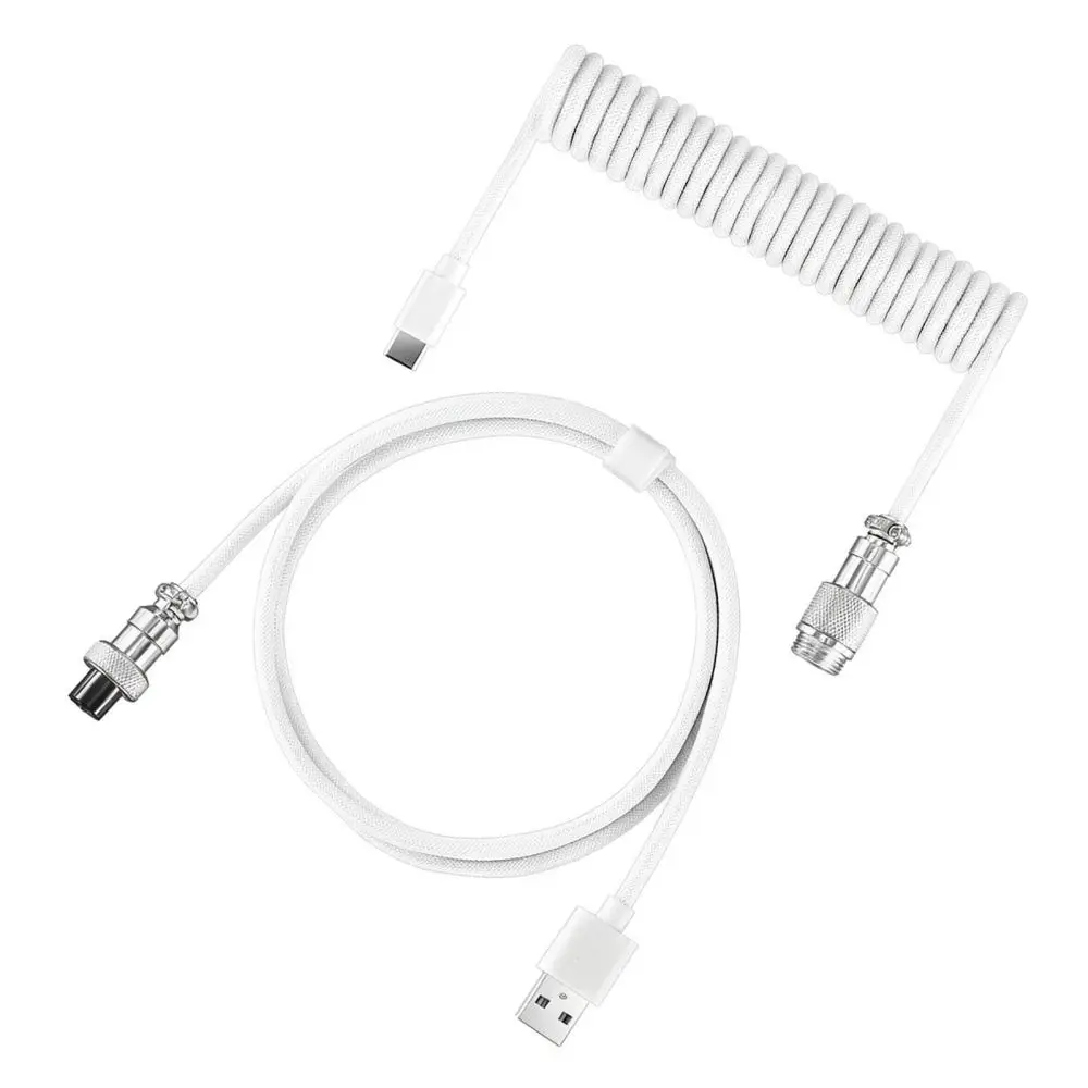 Coiled Aviator Cable For Mechanical Keyboard Detachable USB Data Cord Custom Flexible Gaming Setup Wire Spring