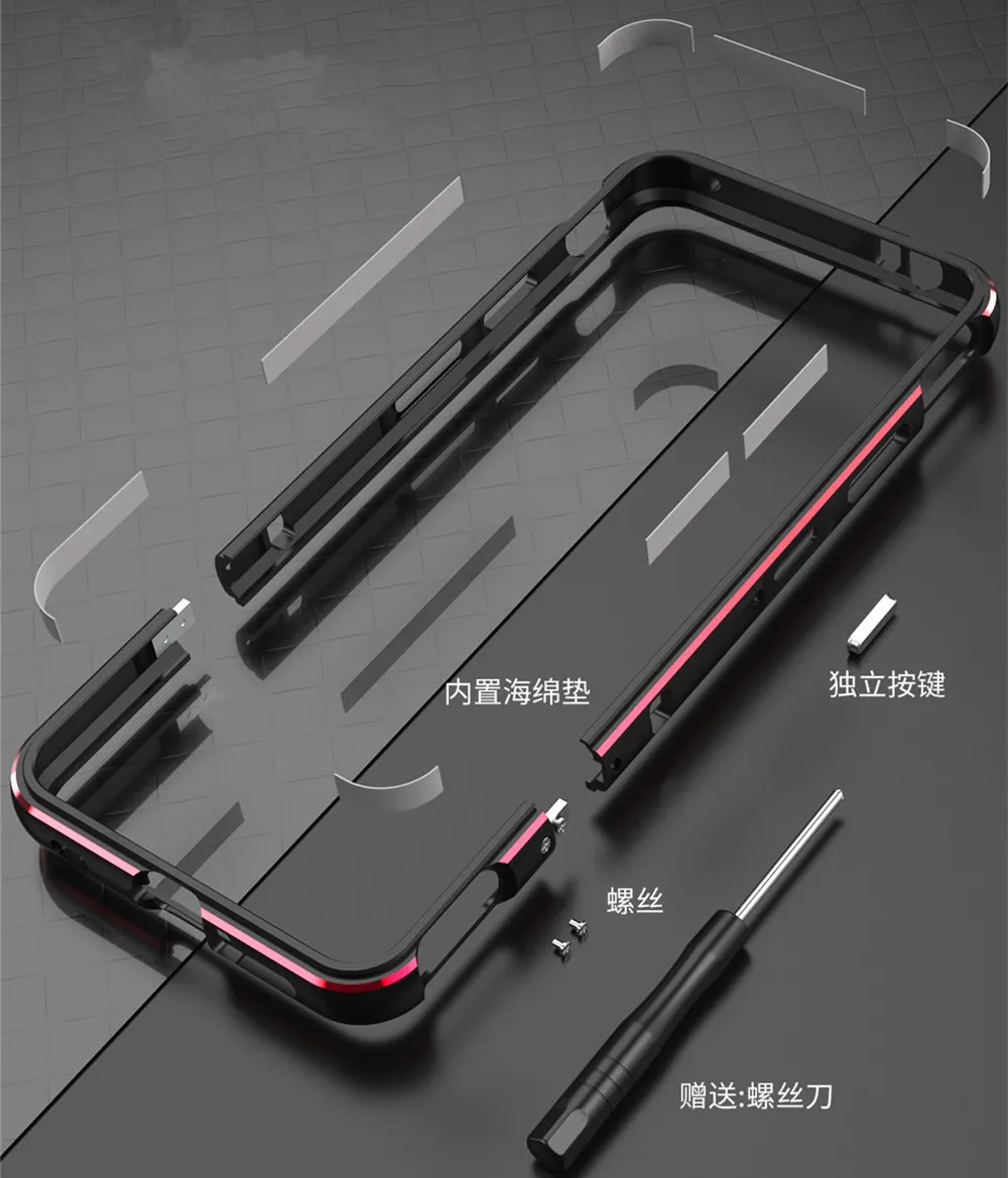 Bumper Phone Case For Nubia Red Magic 7 Pro Metal Aluminum Frame for Nubia Red Magic 7 7s Pro Case Metal Protective Bumper