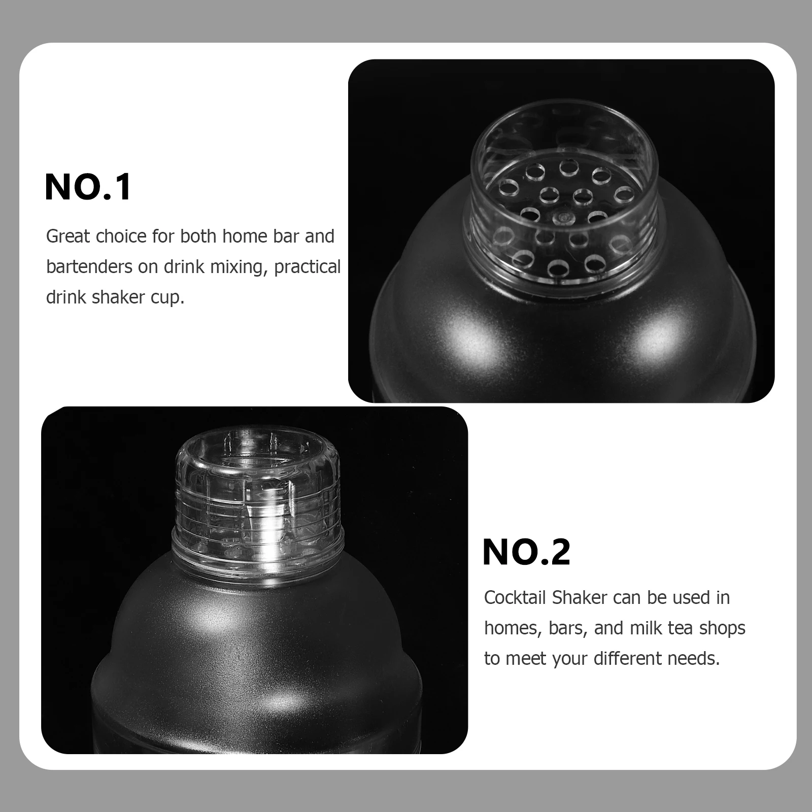 

530Ml Clear Plastic Cocktail Shaker Strong Sealed Easy Clean Beverage Mixing Cup for Bartenders Transparent Drink Shaker