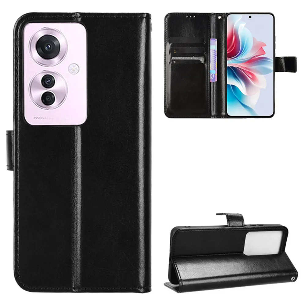 For OPPO Reno 11A Case Luxury Flip PU Leather Wallet Lanyard Stand Case For Oppo Reno 11A 11 A Reno11A Phone Bags