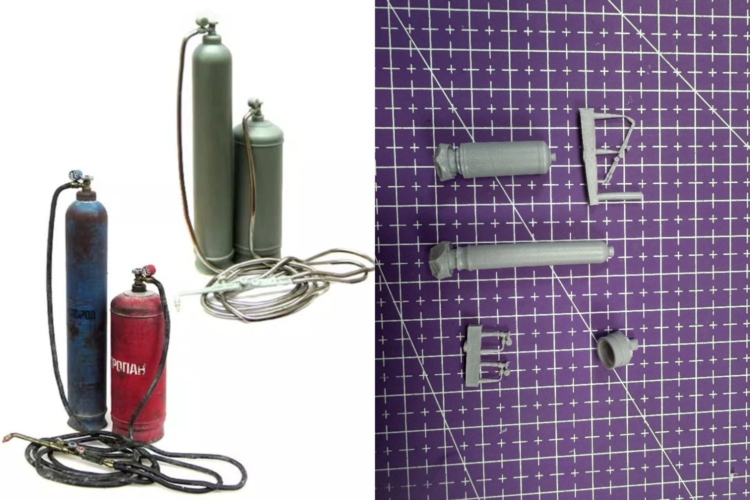 

1:35 Комплект для сборки модели из литья смолы, GK, модификация газового баллона из смолы, неокрашенный (за исключением газовой трубы)