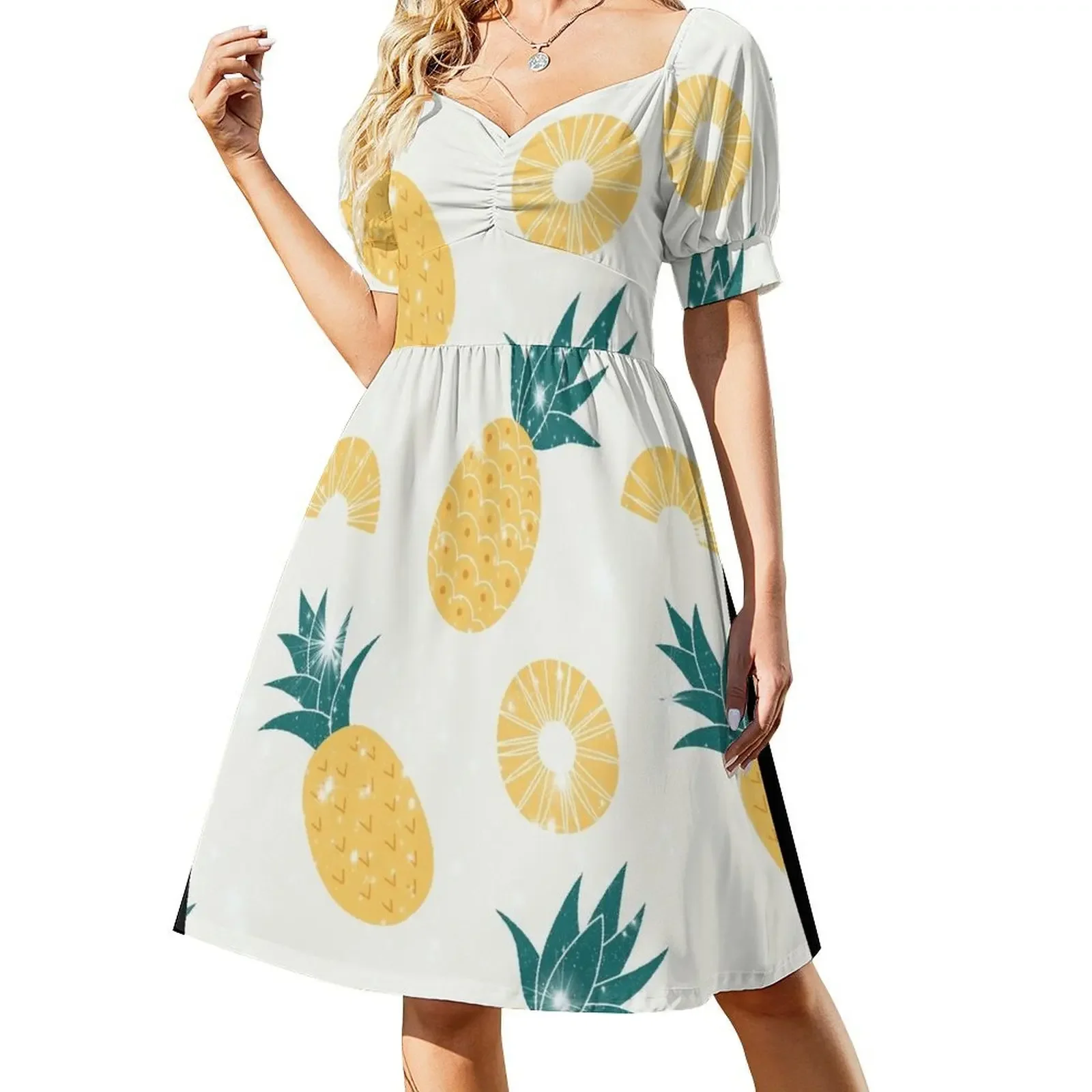 

Pineapples Party Short-Sleeved Dress women's clothing summer 2025 novelties women's evening dresses 2025