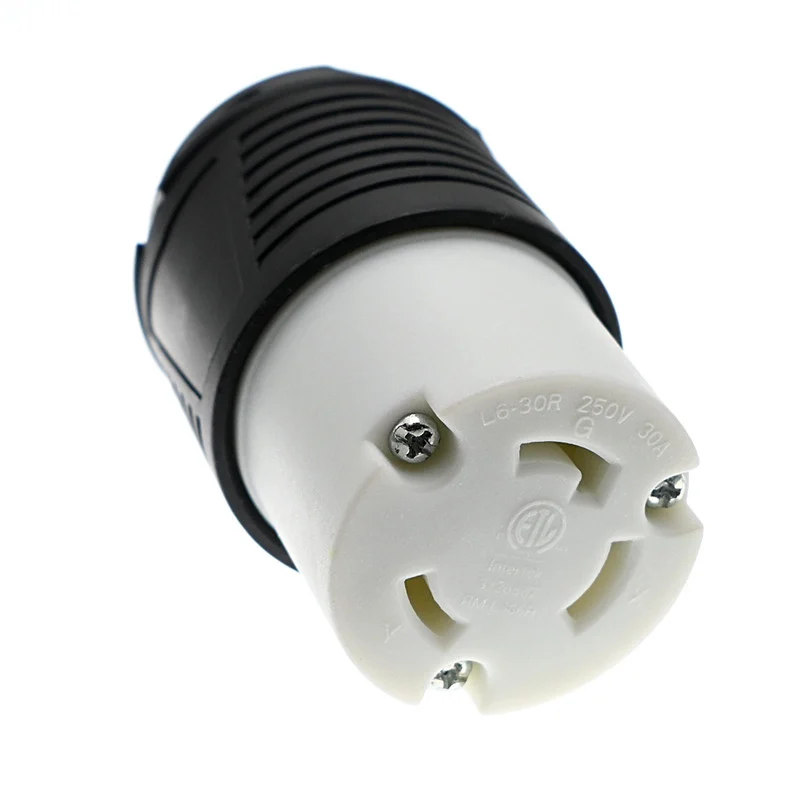 NEMA L6-30P-enchufe de bloqueo de L6-30R para generador, enchufe macho con certificación ETL, 3 clavijas de bloqueo de repuesto, 30A, 250V