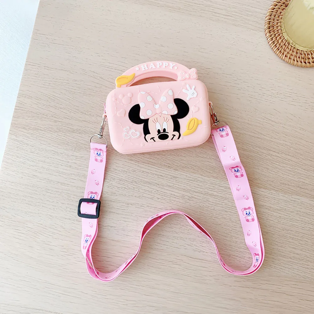 Disney Girls Coin Purse Minnie Mickey Cartoons Shoulder Bags Stitch Women Kids Cute Anime Messenger Bag Waterproof Handbag